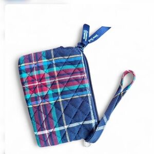 Vera Bradley Cotton Clip & Zip Mini Pouch Wallet in the Tartan Plaid pattern